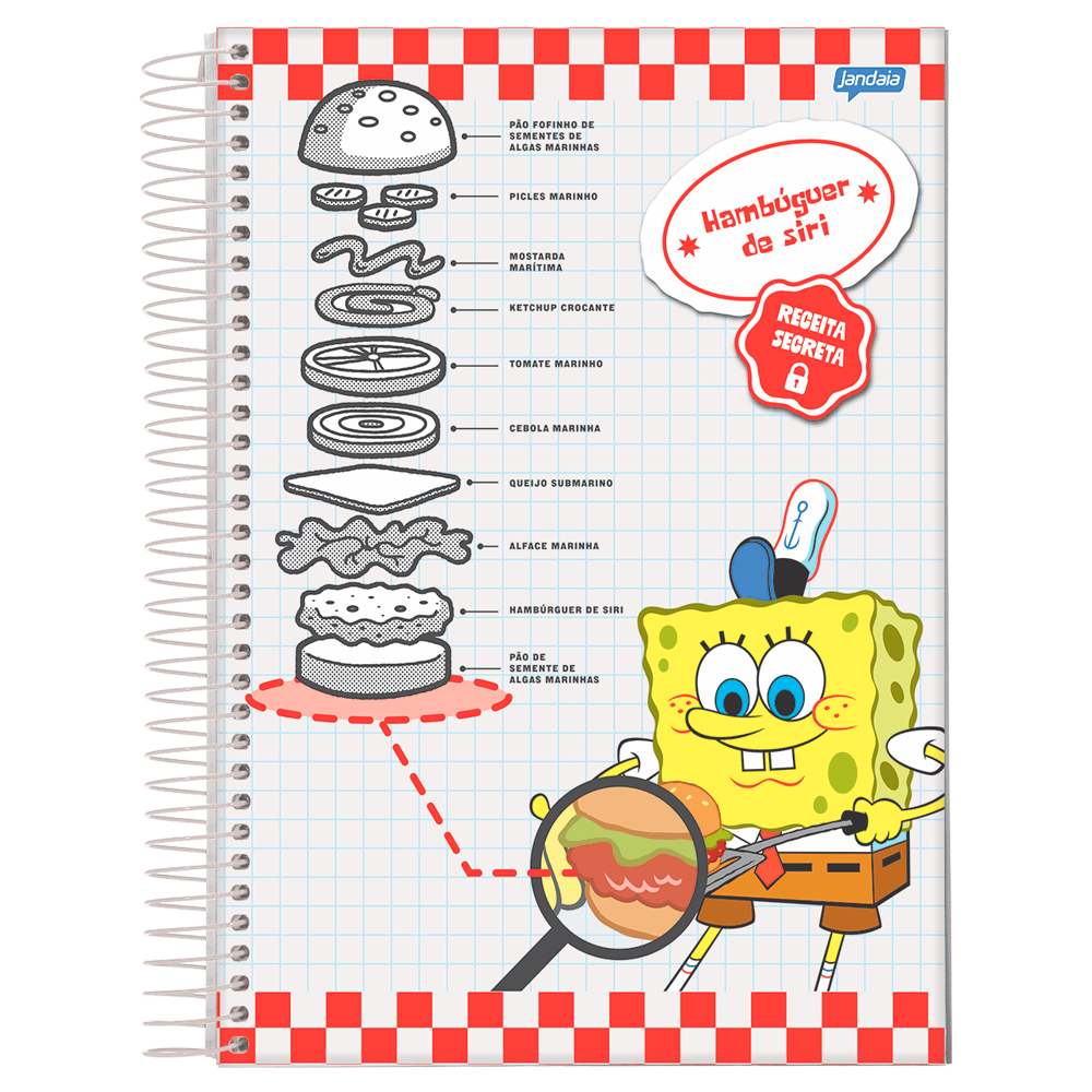 Caderno Universitario 1x1 80 Fls C.D. Jandaia - Bob Esponja 8